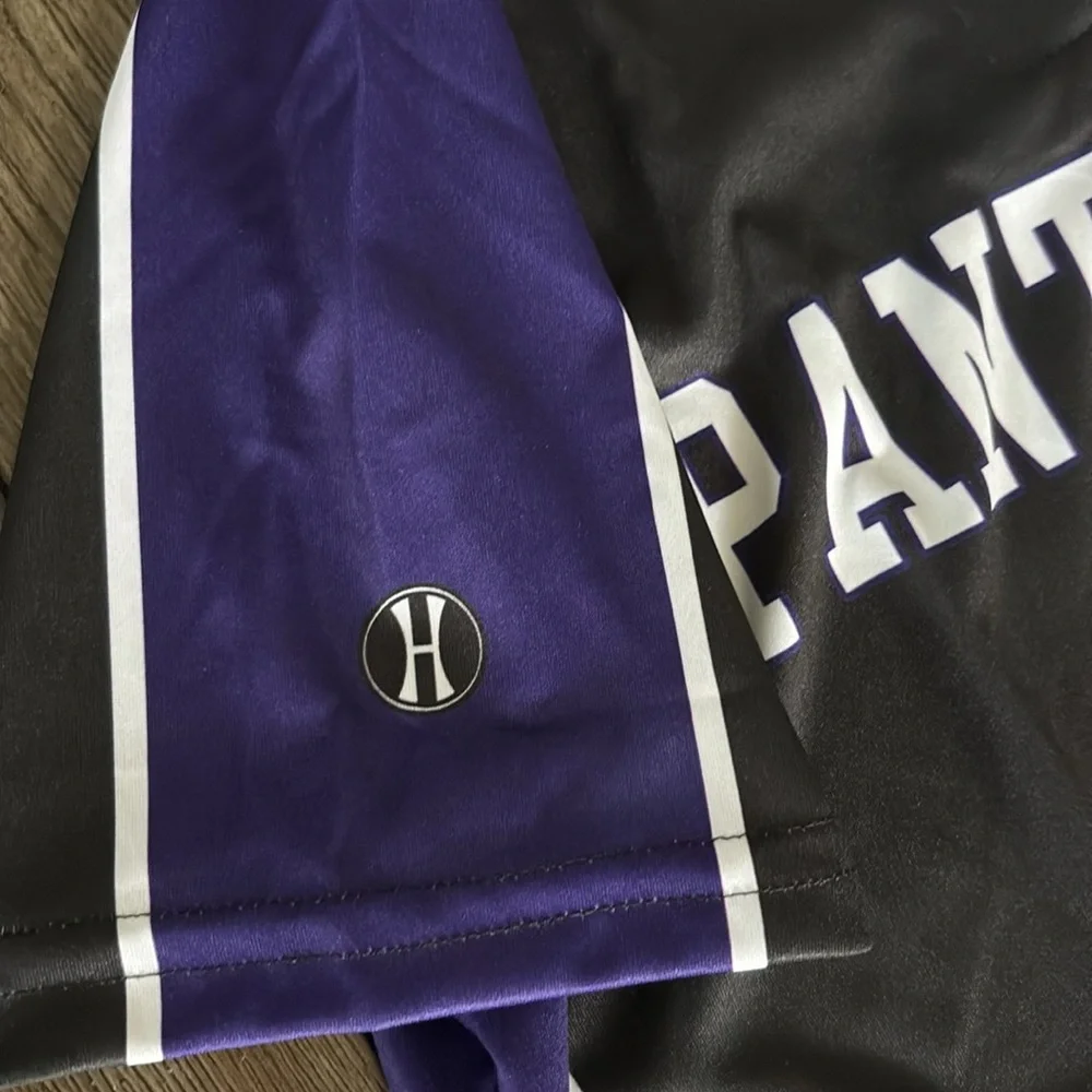 NEW Panthers Purple/Black/White 3-Button Baseball/Softball Style Jersey Youth L - Picture 3 of 9